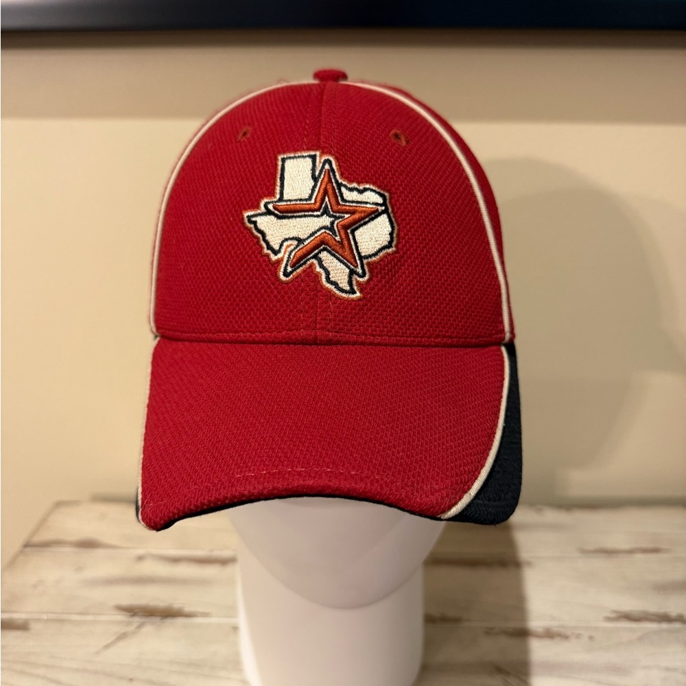 New Era Stretch Fit Hat Men's L/XL Red Houston Astros Batting Practice 39Thrity
